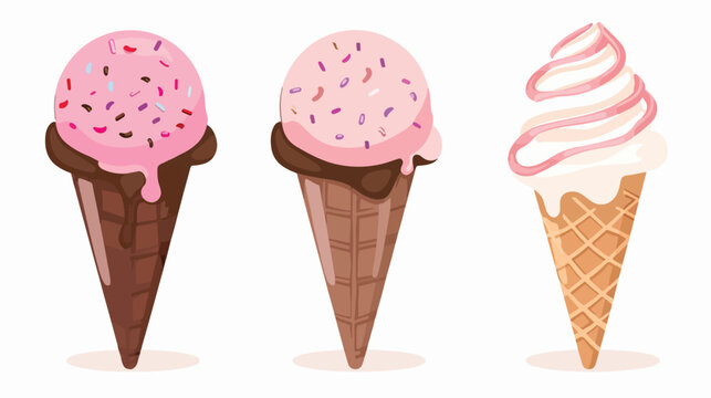 Picture of ice cream in pink and brown colors