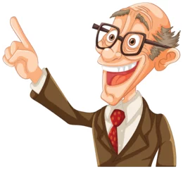 Rolgordijnen Animated professor character gesturing with excitement © GraphicsRF