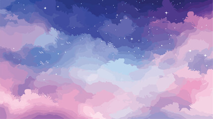 Pink purple blue nebula sparkles on background galaxy