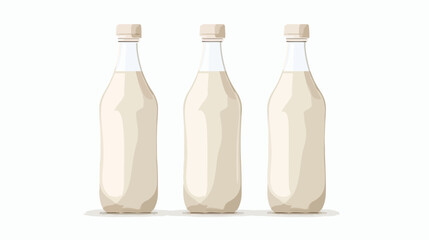 Plastic Milk Bottle on white Flat vector
