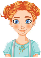 Vector illustration of a smiling young girl