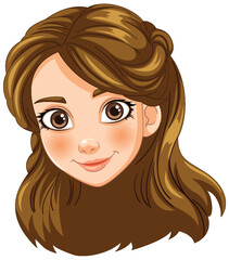 Vector illustration of a cheerful young girl