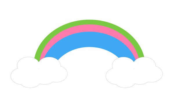 colored rainbow clouds on a white background