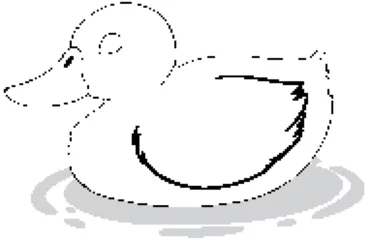 Outdoor kussens Simple line art of a duck floating peacefully © GraphicsRF