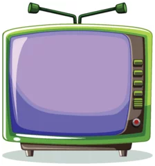Poster Colorful vintage TV with a blank screen © GraphicsRF