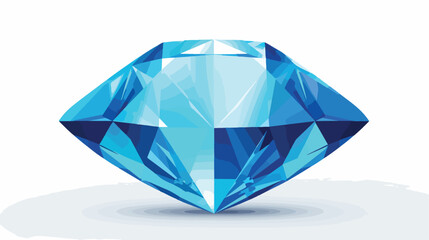 Precious diamond in blue. Vector illustration