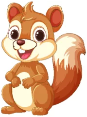 Gordijnen Cute, smiling squirrel in a playful pose © GraphicsRF