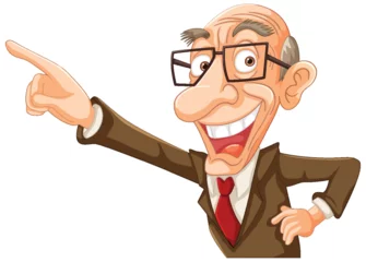 Gordijnen Animated professor character gesturing with enthusiasm © GraphicsRF