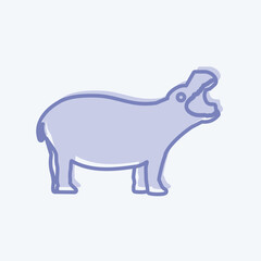 Icon Hippo. suitable for animal symbol. two tone style. simple design editable. design template vector. simple symbol illustration