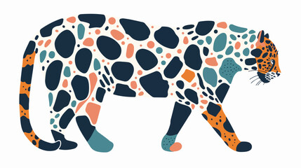 Risograph Element Shape Abstract Animal Leopard.