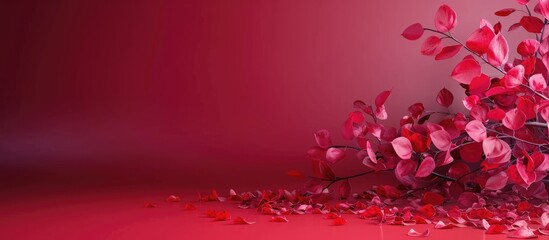 Obraz premium Horizontal composition with a red studio gradient background ideal for product placement or website with available copy space.