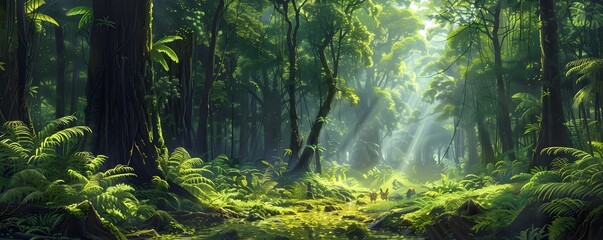 Enchanting Rainforest Sanctuary A Verdant Oasis of Life Teeming with Biodiversity and Mystical Wonder