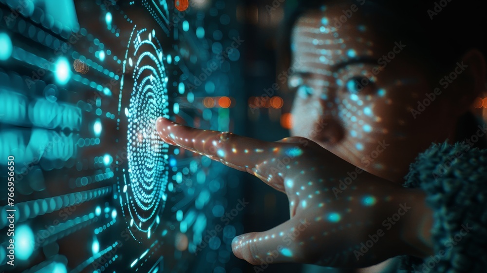 Poster state-of-the-art security system integrates biometric technology and advanced