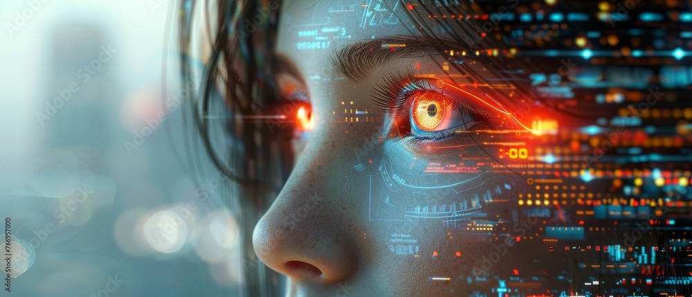 Poster artificial intelligence, internet of things technology, internet communication in modern city infras