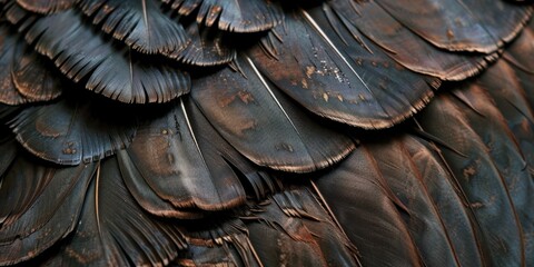 Dark Feather Texture Detail - obrazy, fototapety, plakaty