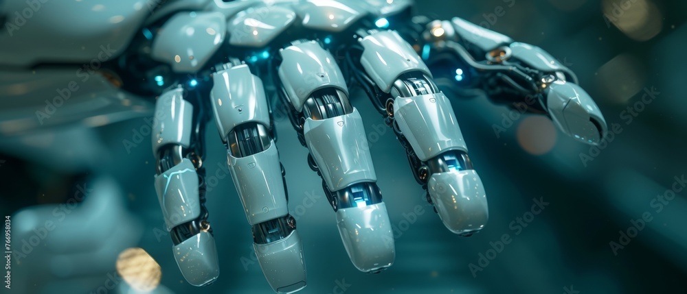 Leinwandbilder medical healthcare practices operation surgery robot hand artificial intelligence assistance with gr