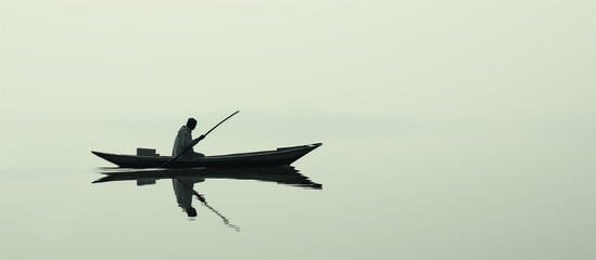 Fototapeta na wymiar boat on the water, minimalism