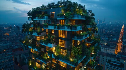 Italic city Milan has a Vertical Forest (the Bosco Verticale) - obrazy, fototapety, plakaty