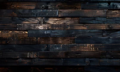 Poster Elegant dark wooden planks texture with a horizontal pattern and rustic charm backdrop © PLATİNUM