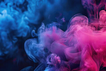 Obraz premium Dark blue and pink color gradient smoke wallpaper background design. ai generated