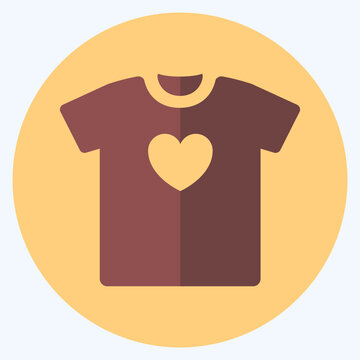 Icon T- Shirt 2 - Flat Style,Simple illustration,Editable stroke
