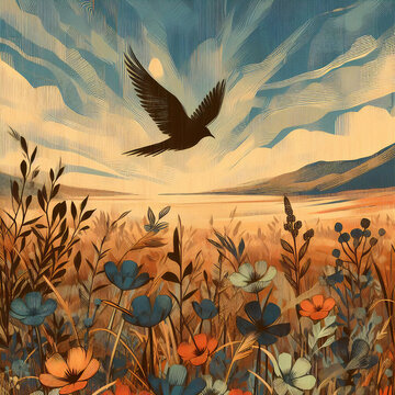 bird flying in the sky 