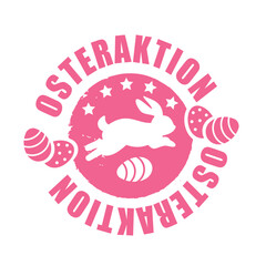 Osteraktion- runder Stempel - deutscher Text - rosa