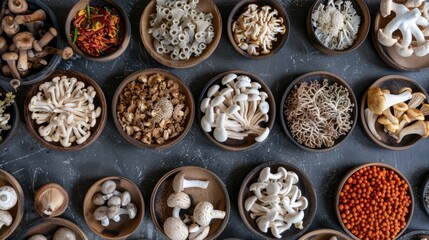 Obraz na płótnie Canvas chinese medicine, healing mushrooms concept