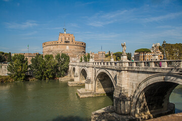 View of the Castel Sant'Angelo in Rome, Italy.