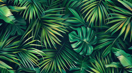 Lush Tropical Leaves Wallpaper - Exotic Greenery Background