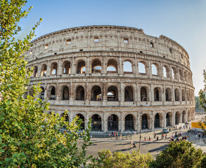 Colosseum in Rome, Italy. Roman Colosseum is one of the main tourist attractions in Rome. - 766962274