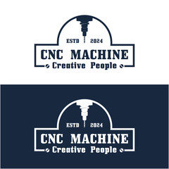 CNC Lathe machine Logo Computer Numerical Control modern 3D cutting technology design manufacturing industry cutting. This logo is ideal for cnc cutting maschines, woodworking industry, and similar.
