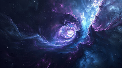 Mystical Cosmic Galaxy with Vibrant Nebula Swirls