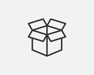 Delivery packaging vector icon. Cargo cardboard box icons. Carton package sign from line geometric shapes.