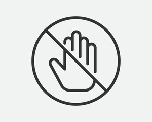 Hand Gesture Icon Line Simple Trendy Design.