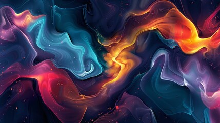 Abstract digital art piece with fluid shapes and vibrant 1