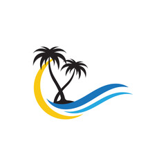 Fototapeta na wymiar Summer beach Vector icon design illustration