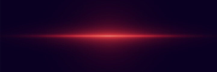 Neon horizontal flare and light. Light line.