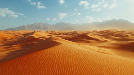 Fototapeta na wymiar Endless stretches of desert dunes in the summer heat