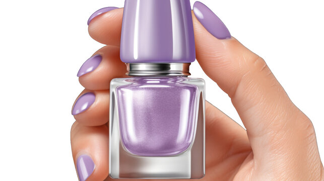 Close-up image of a womans hand with beautifully manicured nails painted in soft pastel shades