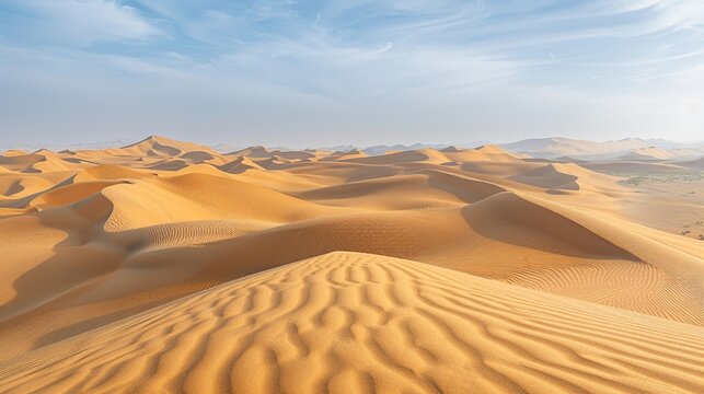 Rippling dunes shifting with the wind in the desert