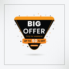 Black big sale banner template Super sales promotion banner design