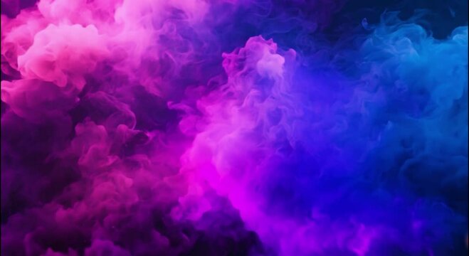 Abstract blue fog with pink color in darkness footage