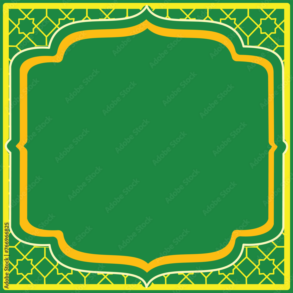 Poster green border frame deco vector art simple line corner ornate pattern. resources graphic background e