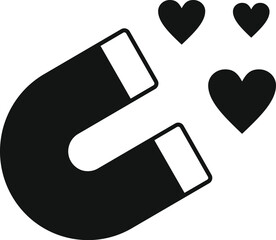 Content magnet attract likes icon simple vector. Online media. Social post