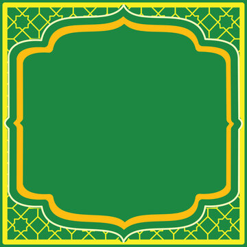 Green border frame deco vector art simple line corner ornate pattern. resources graphic background element design. Vector illustration with a religious theme