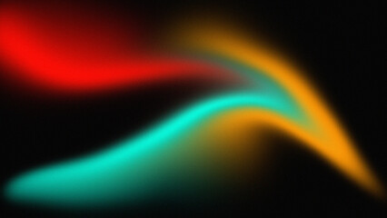 Grainy noise texture gradient background. yellow and Turquoise, red color