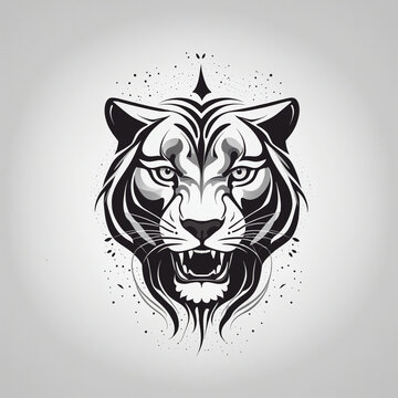 Logo illustration of a "Panther"ver5 black&white colorful background