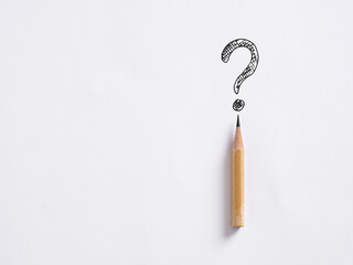 Problem solving. Frequently asked questions FAQ. Query. Pencil draws a question mark on white...