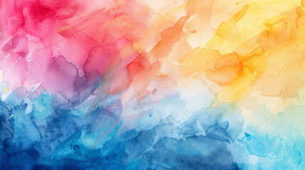 Vibrant Watercolor Background with Abstract Rainbow Hues - obrazy, fototapety, plakaty